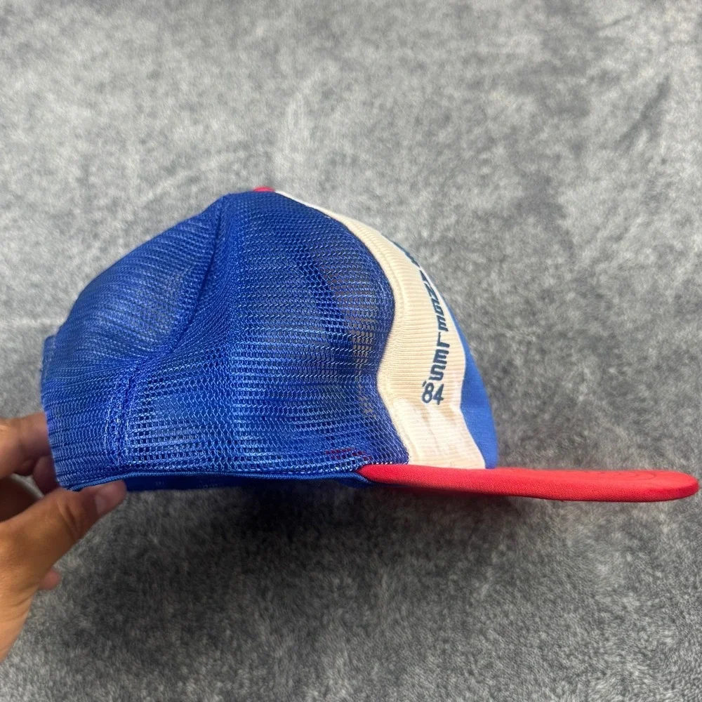 Vintage 1984 Los Angeles Olympics Sam the Eagle Trucker‎ Hat Red White Blue Mesh